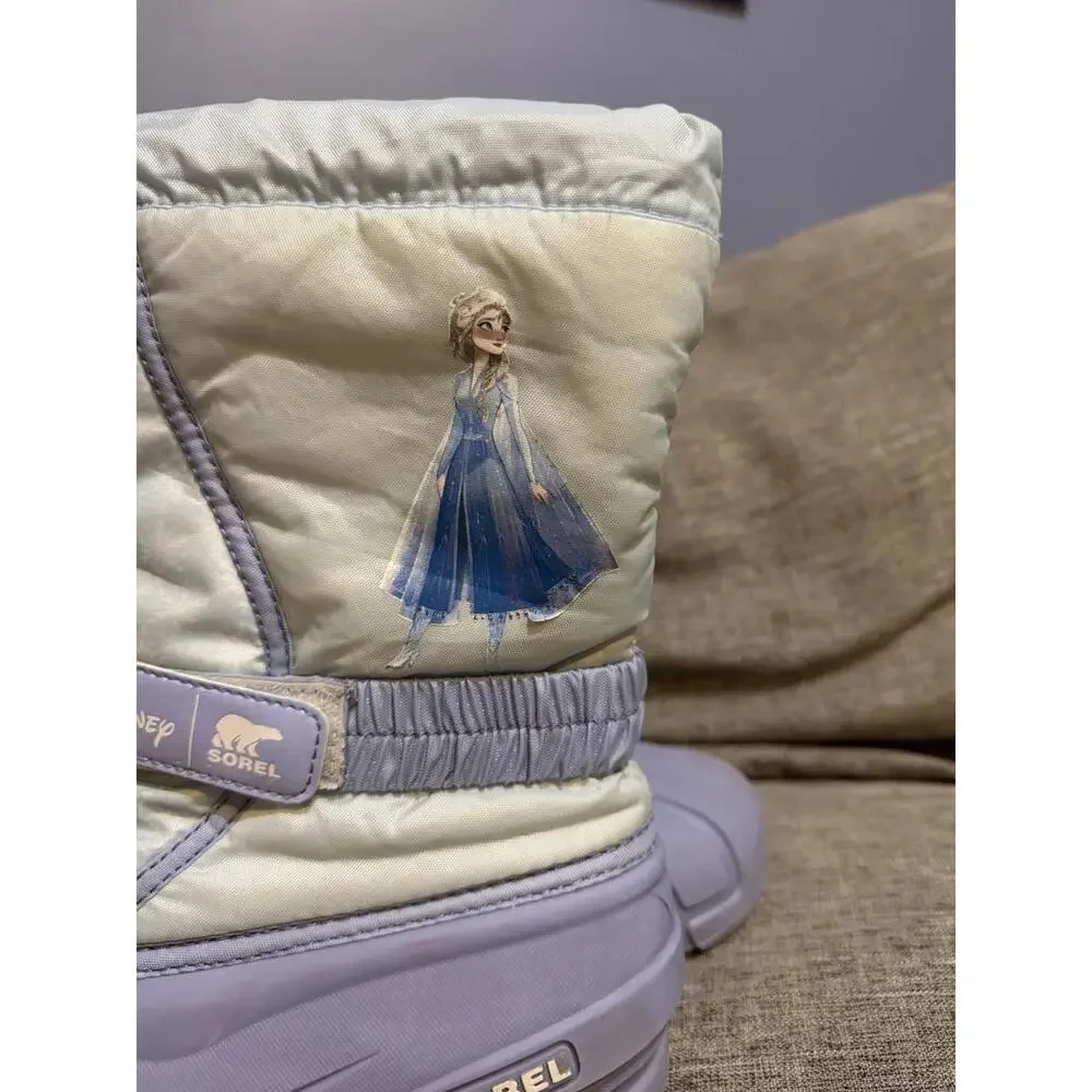 Sorel Disney Frozen Elsa Winter Boots YOUTH Size 4 Y Light Blue Pull On